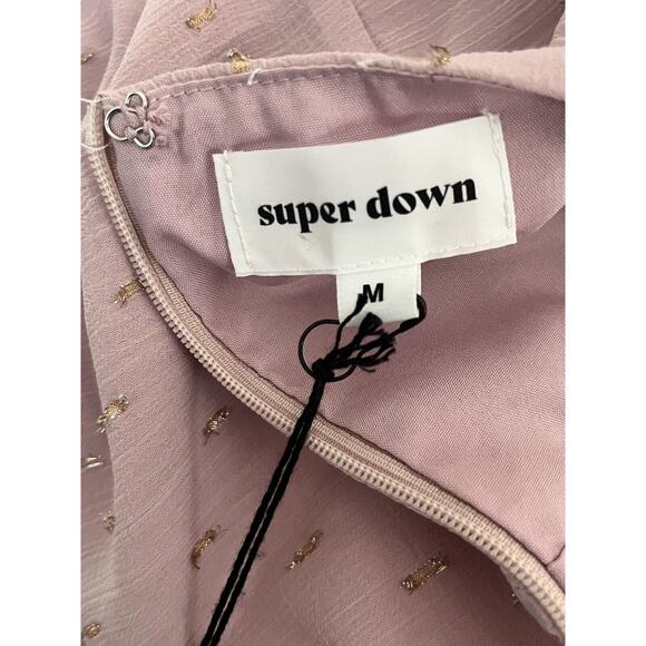 NWT Revolve x Superdown Kiki Dress •M• Mauve Strap criss-cross Fit & Flare Dress - Picture 12 of 13